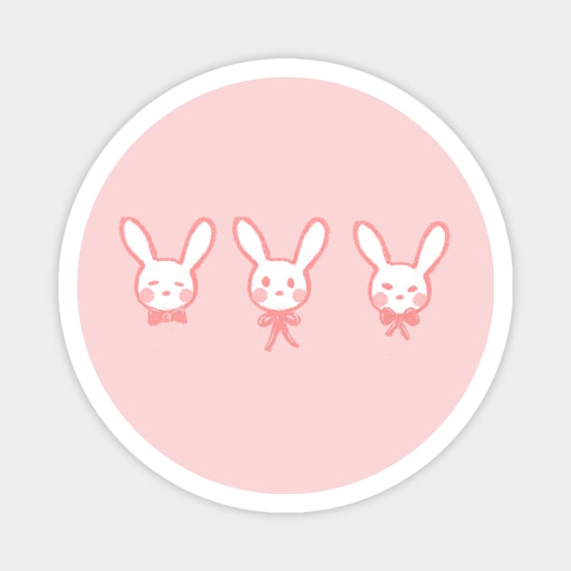 Bunnies and Bows Magnet by Lilmissvegan